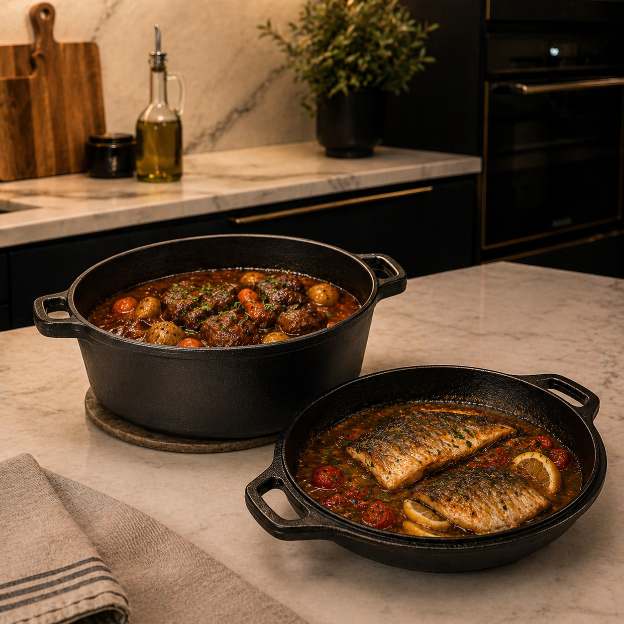 2-IN-1 CAST IRON DUTCH OVEN